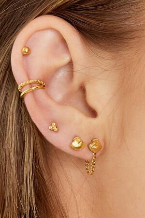 Double earcuff rope & smooth Gold Stainless Steel h5 Picture2